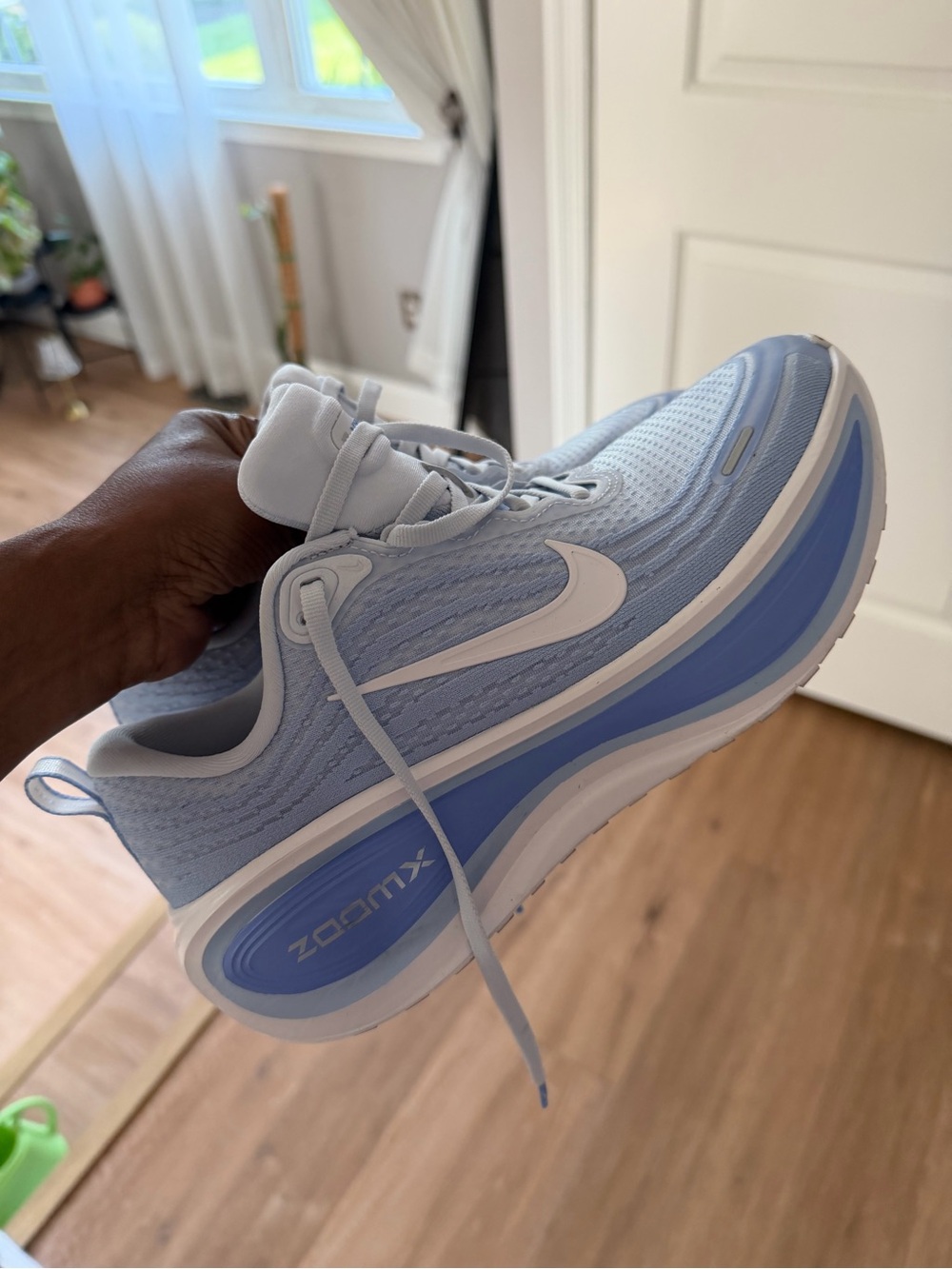 Nike Women's Pale Blue and White ZoomX Running Sneakers